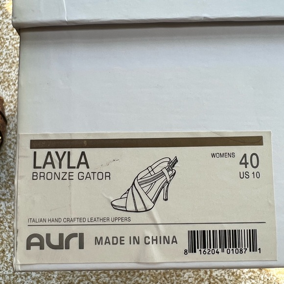 Women’s shoes bronze & gold size 40/10 handcrafted Italian-Prom Homecoming - Picture 8 of 9